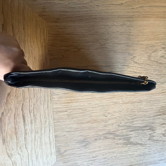 VTG Anne Klein for Calderon Black Gold Leather Clutch Evening Bag Designer Purse - Picture 4 of 8